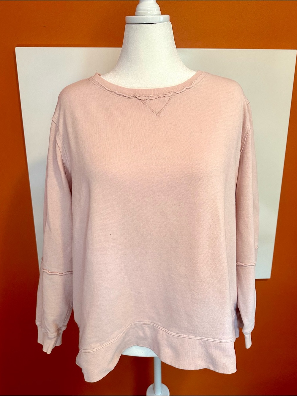 Coldwater Creek Dusty Pink Raw-Edge Sweatshirt 2X